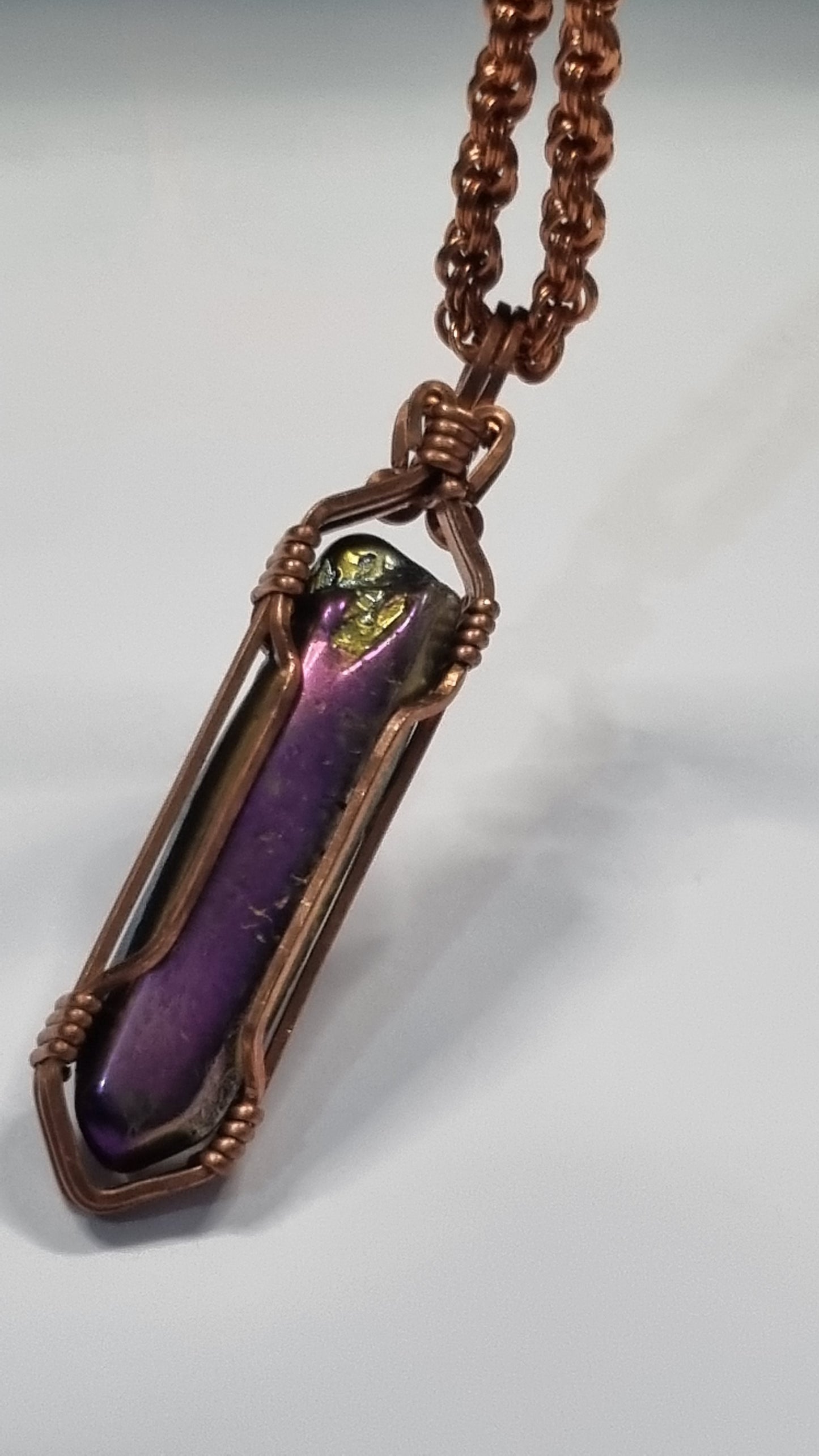 "The Force" Titanium Rainbow Aura with Copper -Cloak and Field Expander - Handmade with copper by "A little Twisted by Zoe"