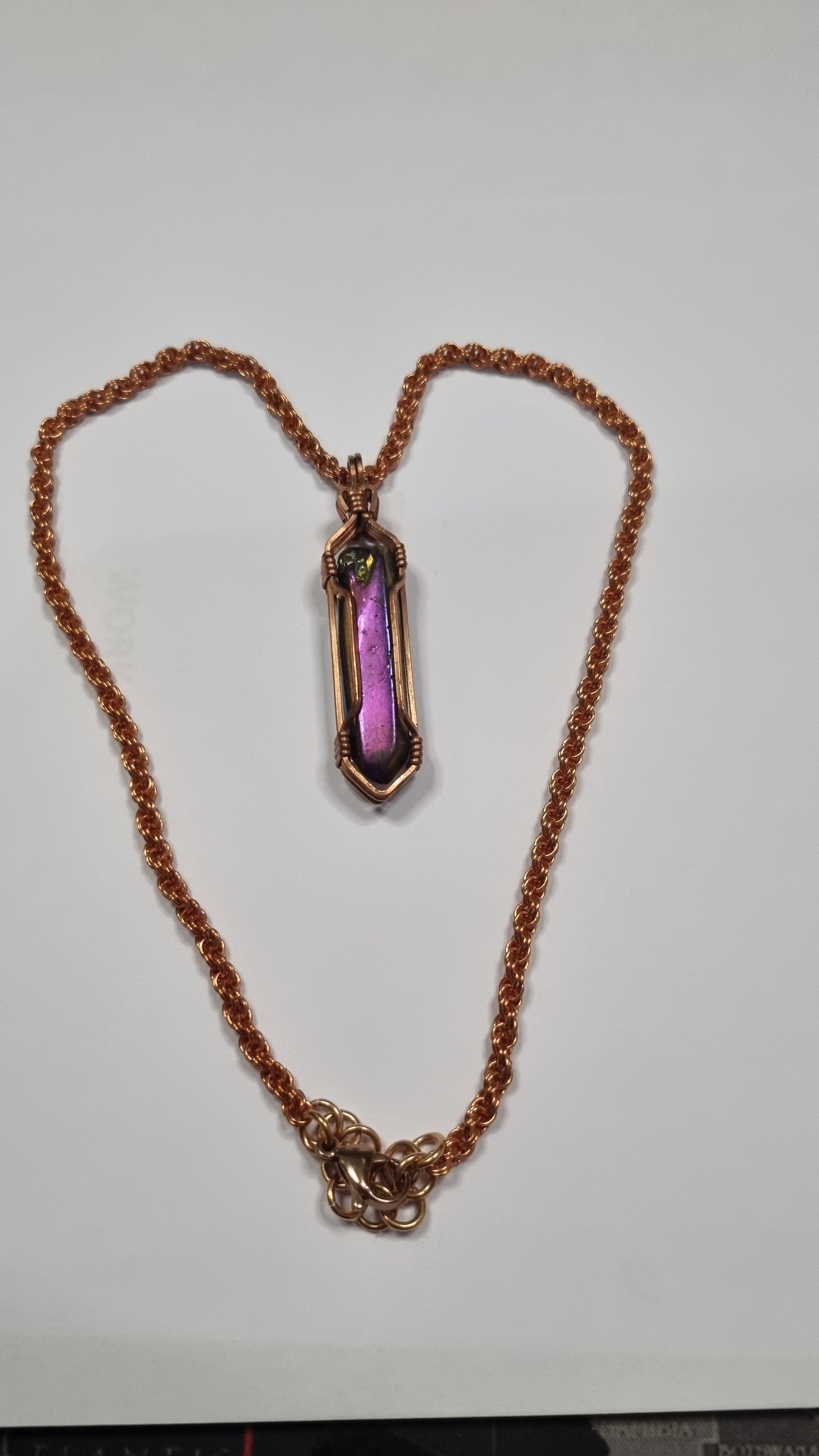 "The Force" Titanium Rainbow Aura with Copper -Cloak and Field Expander - Handmade with copper by "A little Twisted by Zoe"