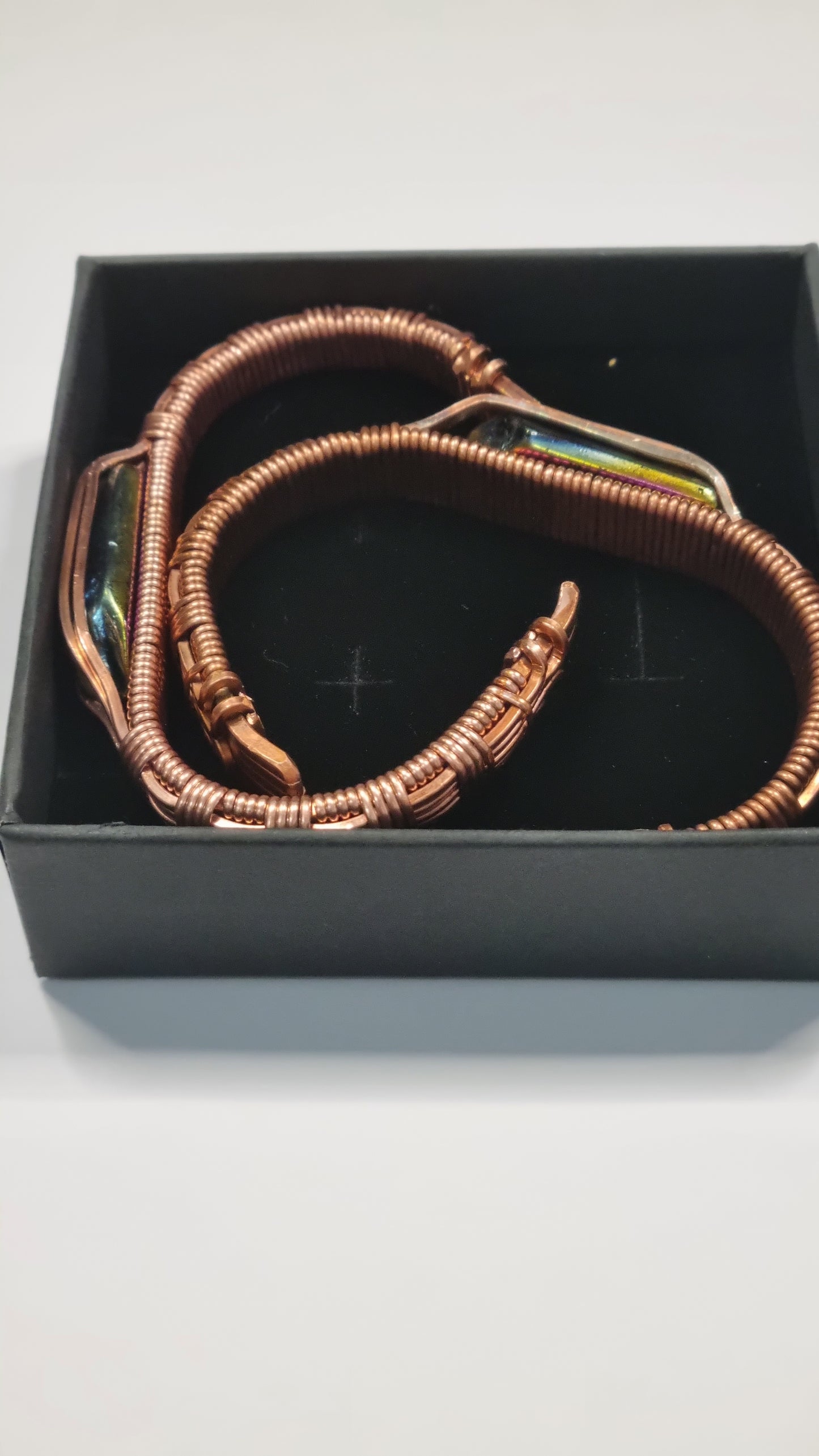 "The Force" Titanium Rainbow Aura with Copper -Cloak and Field Expander - Handmade with copper by "A little Twisted by Zoe"