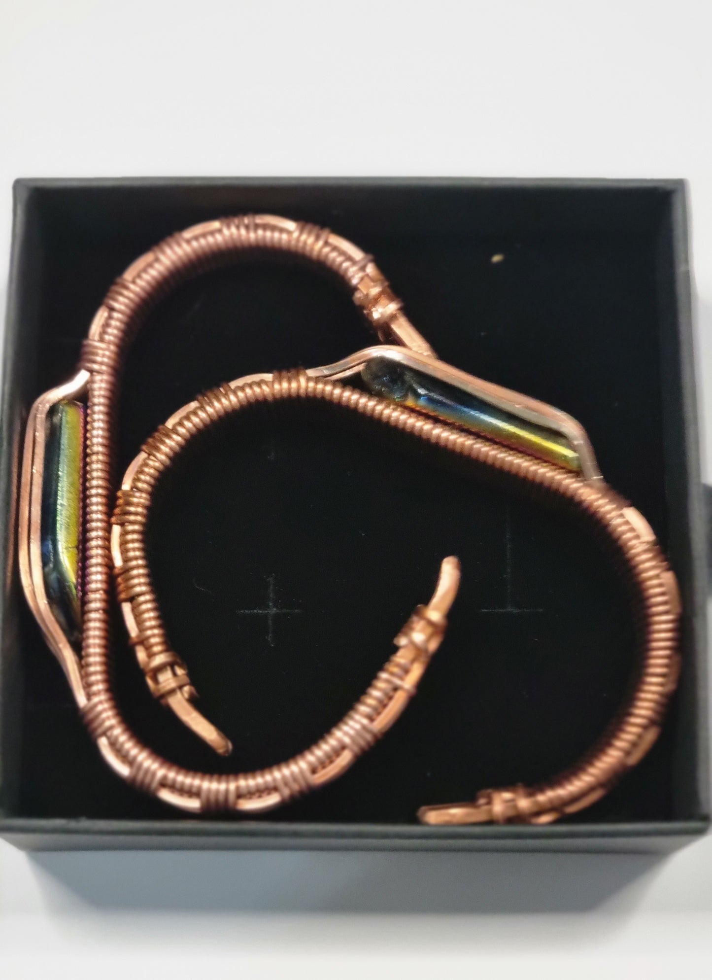 "The Force" Titanium Rainbow Aura with Copper -Cloak and Field Expander - Handmade with copper by "A little Twisted by Zoe"