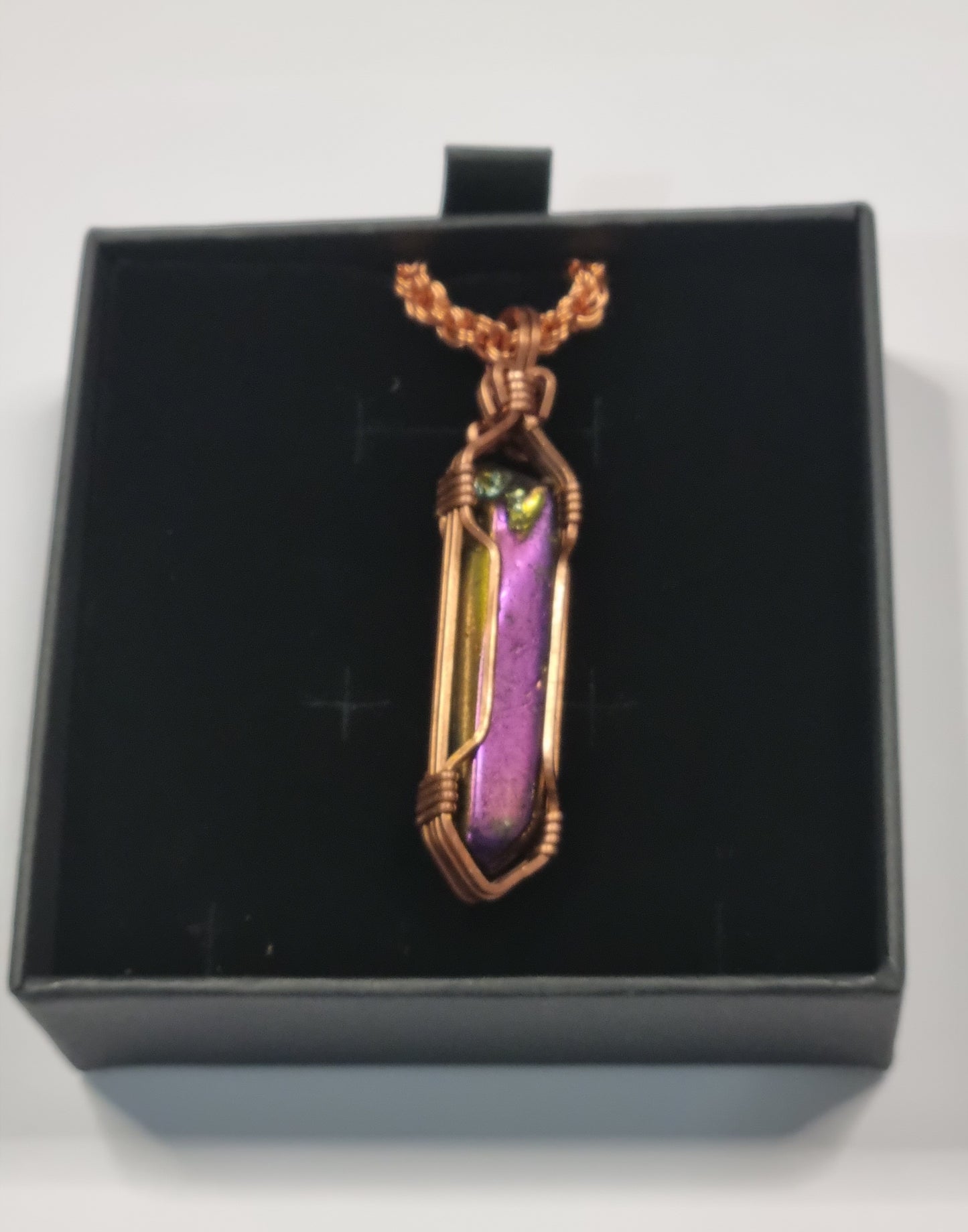 "The Force" Titanium Rainbow Aura with Copper -Cloak and Field Expander - Handmade with copper by "A little Twisted by Zoe"